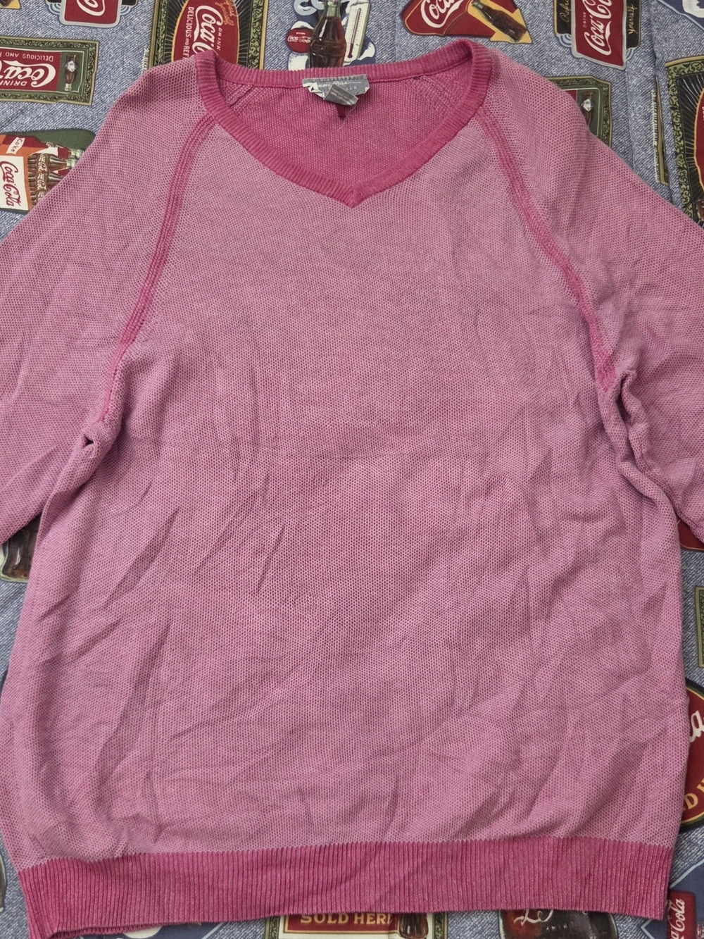 Tommy Bahama Men's Pink V-Neck Sweater